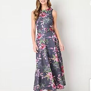 Melonie Brand Floral Sleeveless Long Dress